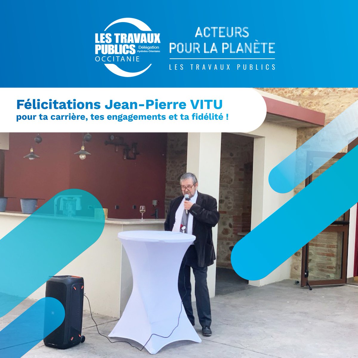 Moment convivial et plein d’émotions pour le départ en retraite de Jean-Pierre Vitu. <a href="/FRTPLR/">FRTP Occitanie délégation Méditerranée</a> @FRTPOCCITANIE🌟Félicitations Jean-Pierre pour ta carrière, tes engagements et ta fidélité. Beau parcours. 
Longue et belle deuxième vie à toi ! 👏