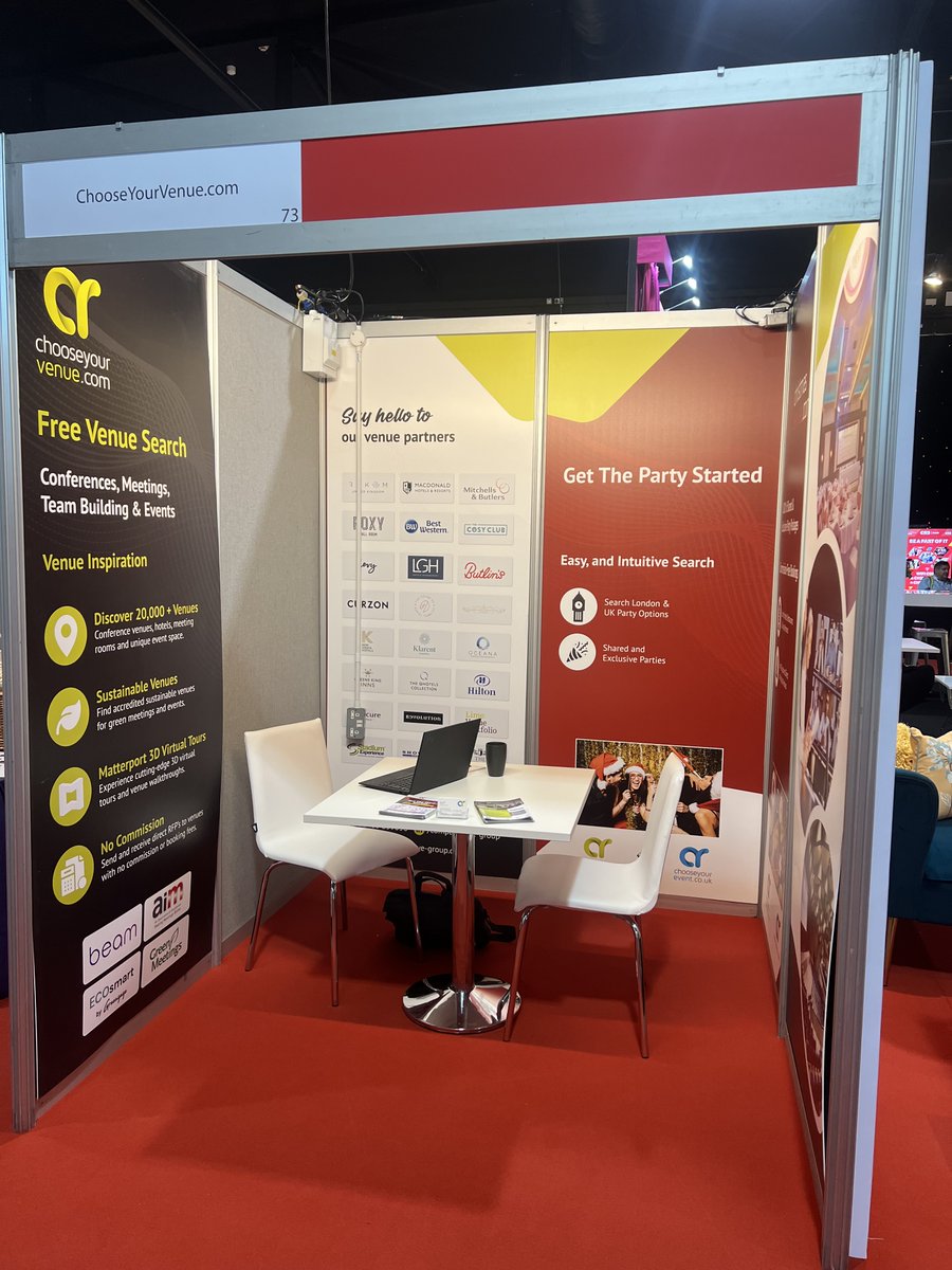 We are ecstatic to be exhibiting @CHS_Group in #Leeds today! Come and visit us at Stand N73 where Ben will be giving you the latest on the best #events and #venues in your area. #chsrocks #chs2023 #CHSLeeds