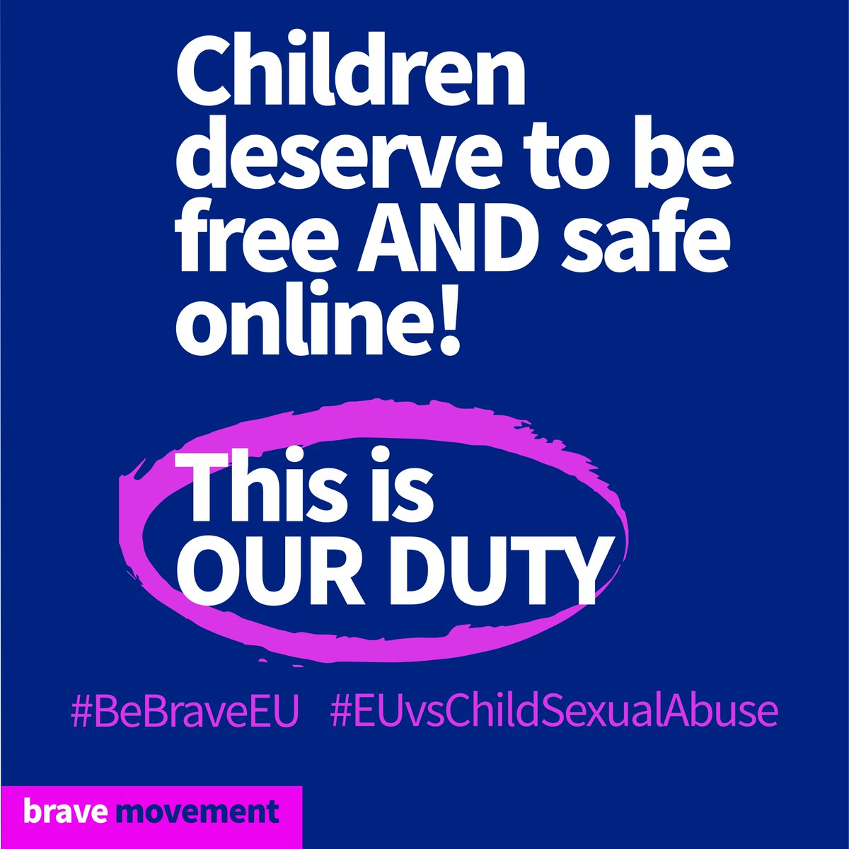 eu__justice's tweet photo. Lawmakers in Europe are discussing crucial regulation that will help end the scourge of childhood sexual violence #EUvsChildSexualAbuse

Stand with survivors all over the world to say #EU can do this 🇪🇺

#BeBraveEU #BeBrave #EUvsChildSexualAbuse https://t.co/DKUts6Iv7V