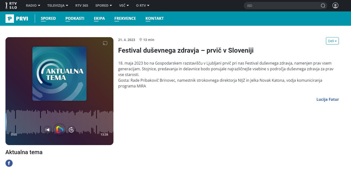 NIJZ_pr's tweet photo. 18. 5. bo na Gospodarskem razstavišču v Lj prvič pri nas #FestivalDuševnegaZdravja, namenjen prav vsem generacijam. Stojnice, predavanja in delavnice bodo ponujale najrazličnejše vsebine s področja duševnega zdravja za prav vse starosti.
 https://t.co/eqJtSg3TFF  @radioPrvi https://t.co/UwnG1hhOCx