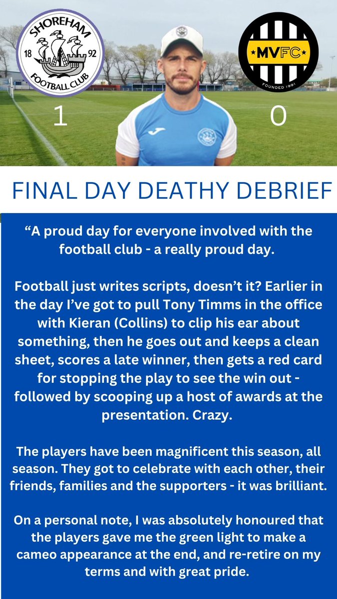 ShorehamFC's tweet photo. Deathy Debrief! https://t.co/8vx7Ritx3K