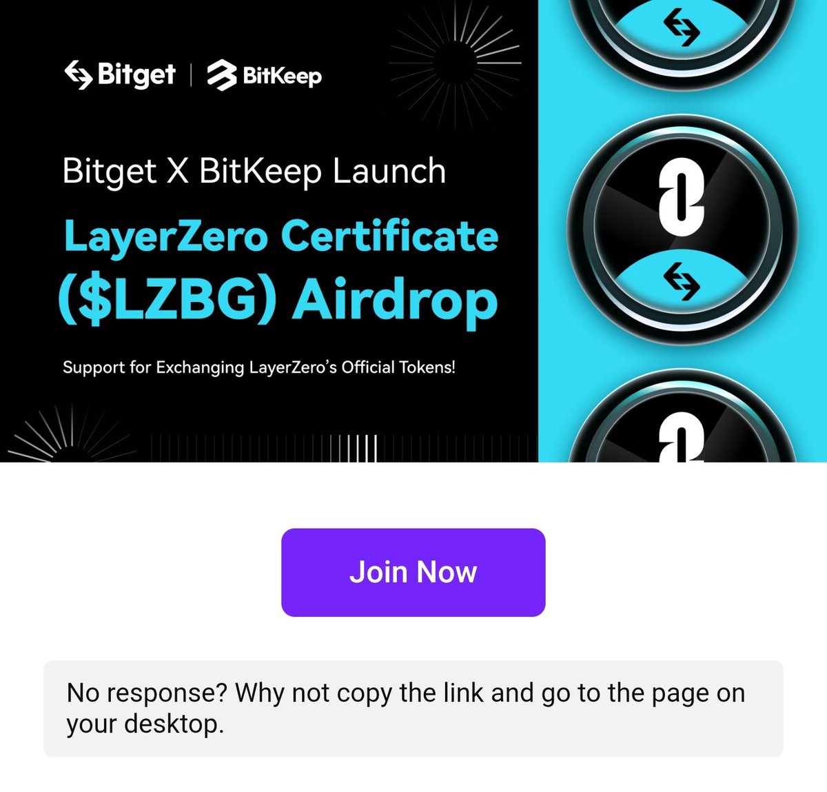 CryptoDuck_TH's tweet photo. ใครยังไม่เคยใช้งาน BitKeep wallet ไปเล่นกิจกรรมนี้ได้ครับ (เฉพาะผู้ใช้ใหม่) เปิดอั่งเปารับ $LZBG เอาไปแลกเหรียญของ LayerZero ได้เมื่อเปิดตัวโทเค็น
👉 https://t.co/QaKDBy0Kbp
.
เอ๊ะ แสดงว่าใกล้จะมาแล้วใช่มั้ยเนี่ย 😏
#ไม่มีมูลหมาไม่ขี้ https://t.co/70q07EisV6