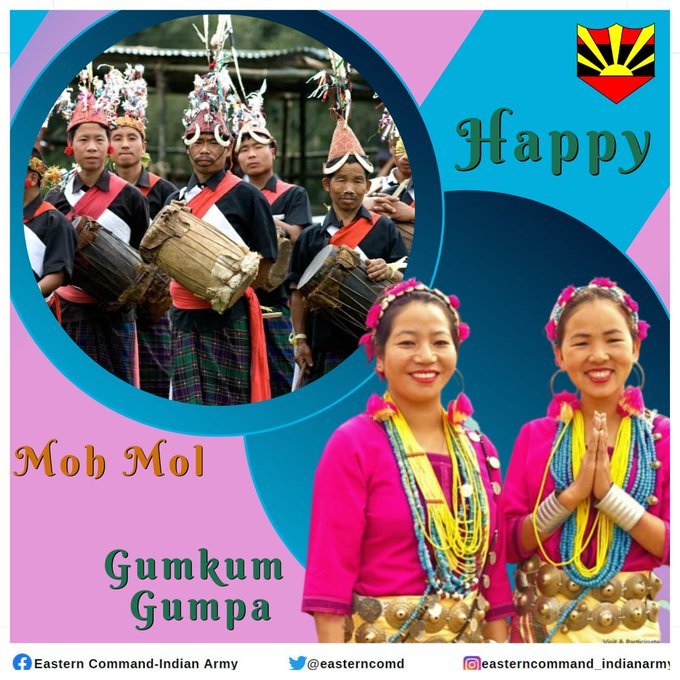 I+My Family's 👪extends Happy greetings&best wishes to the people of#ArunachalPradesh on the auspicious occasion of#GumkumGumpa&#MohMol festival.🎂💕 

May these festivals bring good health,happiness&prosperity amongst all🍰🙏on a✨new largest scale height's from today forever💖.