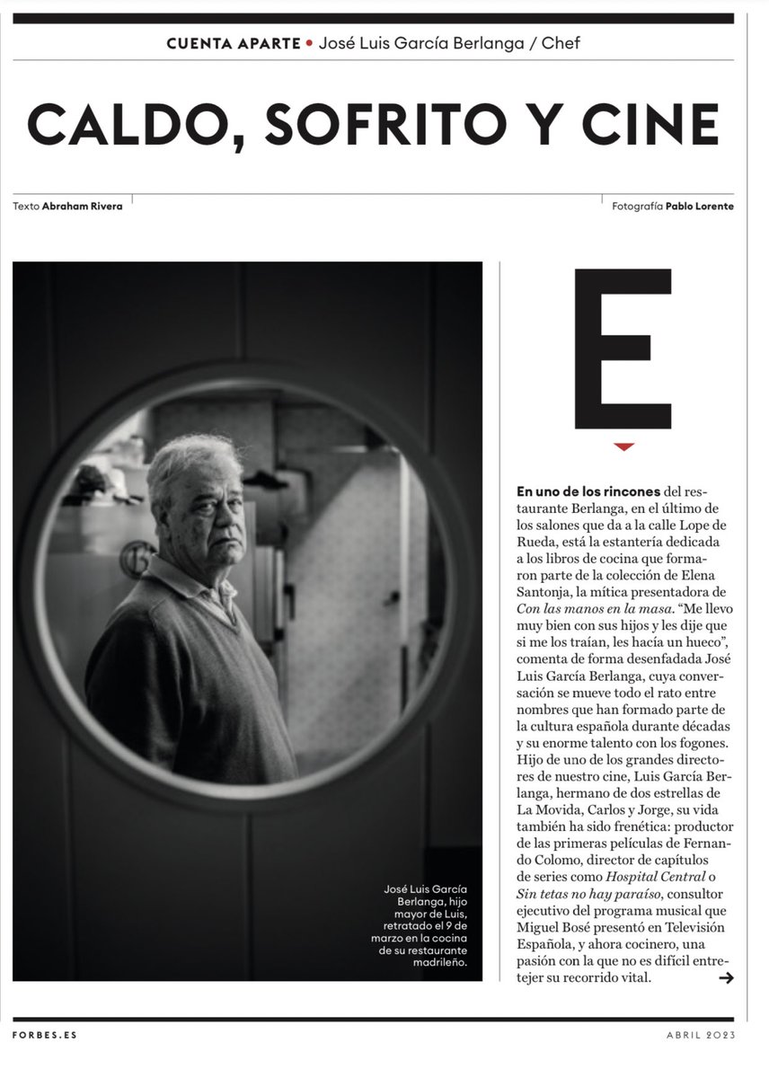 abriverad's tweet photo. ✍🏼El mes pasado me acerqué por el restaurante Berlanga y charlé con su propietario: José Luis García Berlanga

😋Si alguien tiene curiosidad, dejo por aquí la entrevista, que ha salido en Forbes. En ella hablamos de su increíble vida y de su pasión por la cocina valenciana https://t.co/X36A2ygn6i