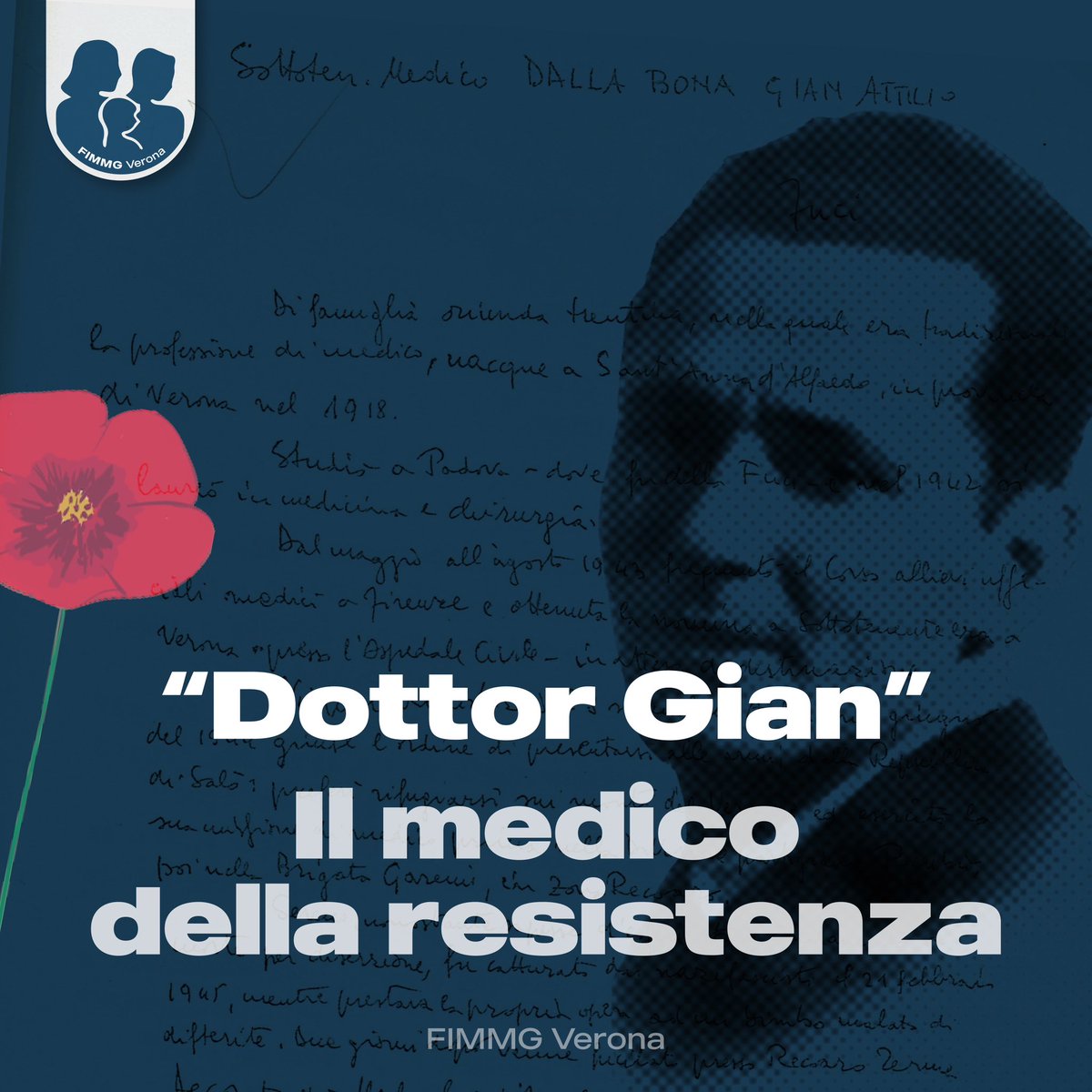 FIMMG_Vr's tweet photo. Il #25aprile celebriamo la #festadellaLiberazione in questa giornata vogliamo ricordare la figura del Dottor Gian Attilio Dalla Bona. #Medico veronese della #resistenza, Medaglia d’Oro al Valor Militare alla memoria, un simbolo di coraggio ed impegno nella lotta per la libertà! https://t.co/nfRIxGQDnp