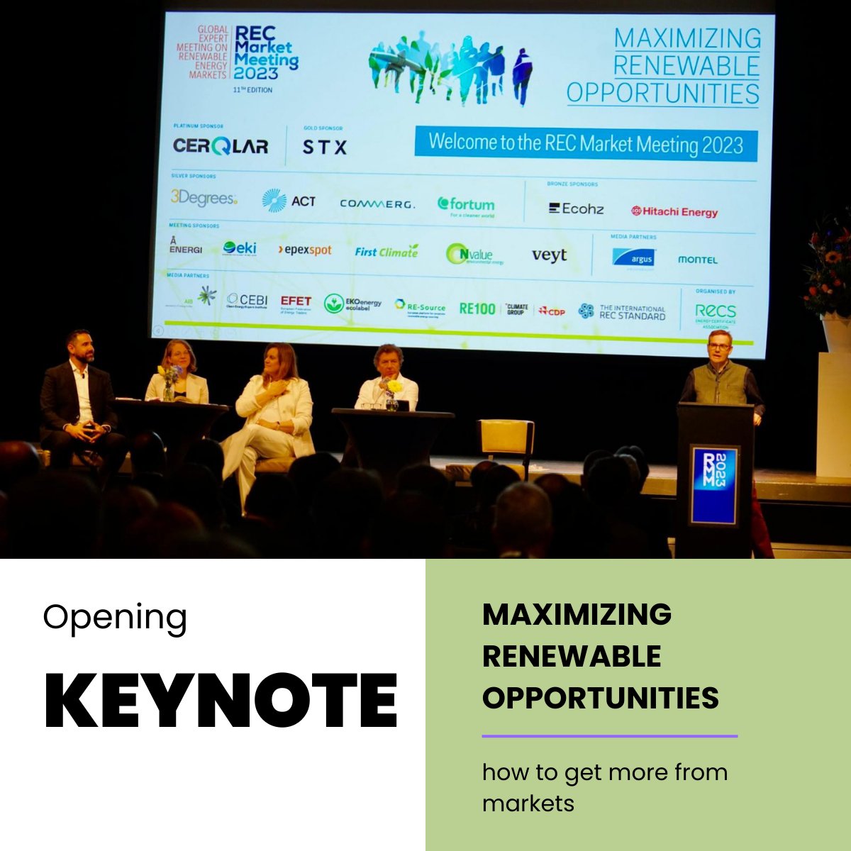 The 11th edition of the REC Market Meeting has kicked off with the opening Keynote session: Maximizing renewable opportunities - how to get more from markets.

This session was focused on the insufficient climate and energy targets in the EU and other parts of the world.