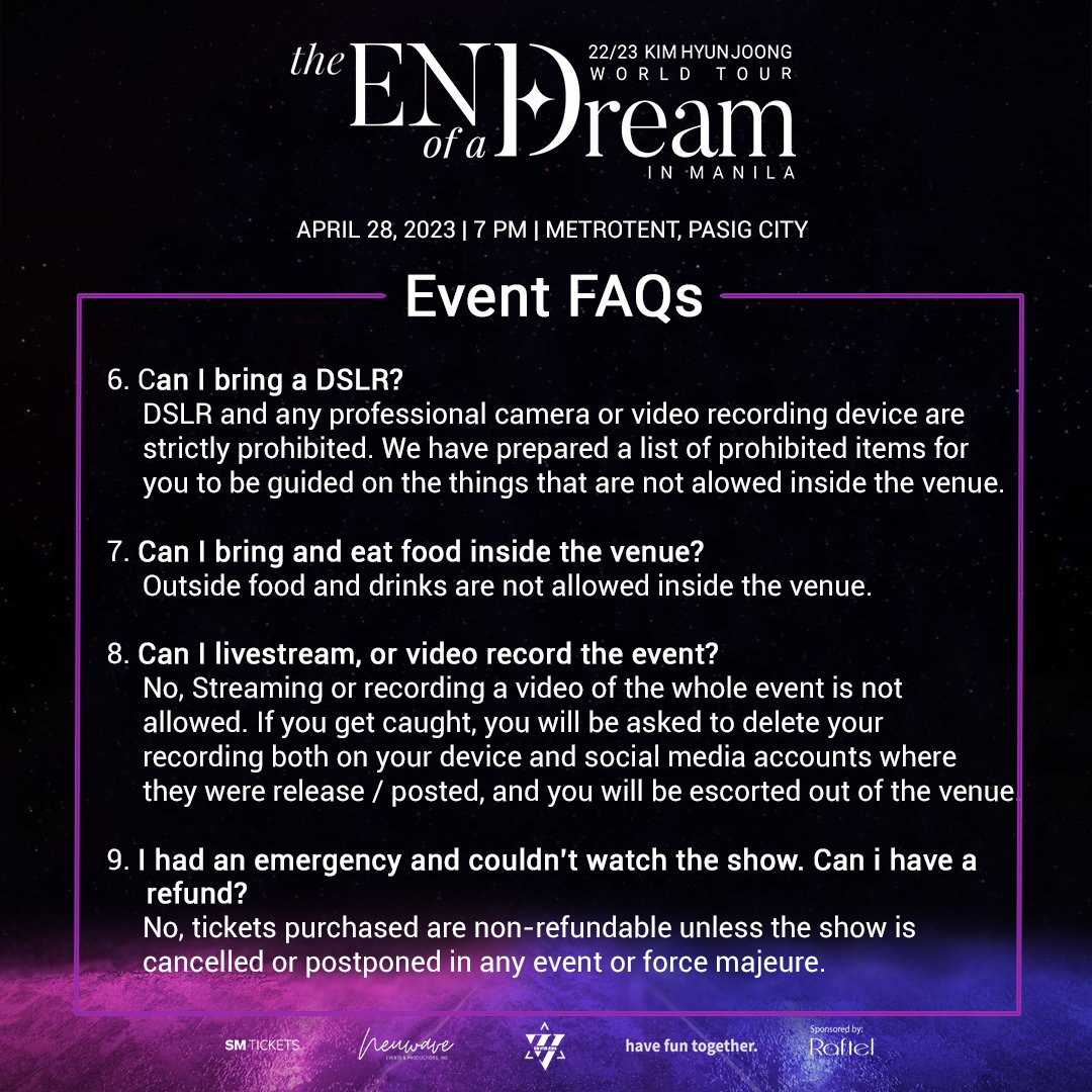 neuwave_events's tweet photo. We're getting closer to the dday, PH Henecias! 😍

Here are the event guidelines and reminders for 22/23 Kim Hyun Joong World Tour: The End of a Dream in Manila on 4/28 at 7PM in MetroTent, Pasig City.

TICKETS ARE STILL AVAILABLE AT @smtickets
#TEDinManila #KHJinManila https://t.co/gRBQob6L3N