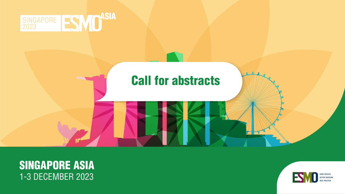 myESMO's tweet photo. #ESMOAsia23: Join global &amp; Asian oncology leaders in Singapore (1-3 Dec) &amp; present your findings to an audience of professionals from all oncology fields. Share your research and help improve patient outcomes 👇
https://t.co/c6kDkWkm8d

@AndresC27622123 @DrSanjayPopat @AlbigesL https://t.co/qahDIPQqFL