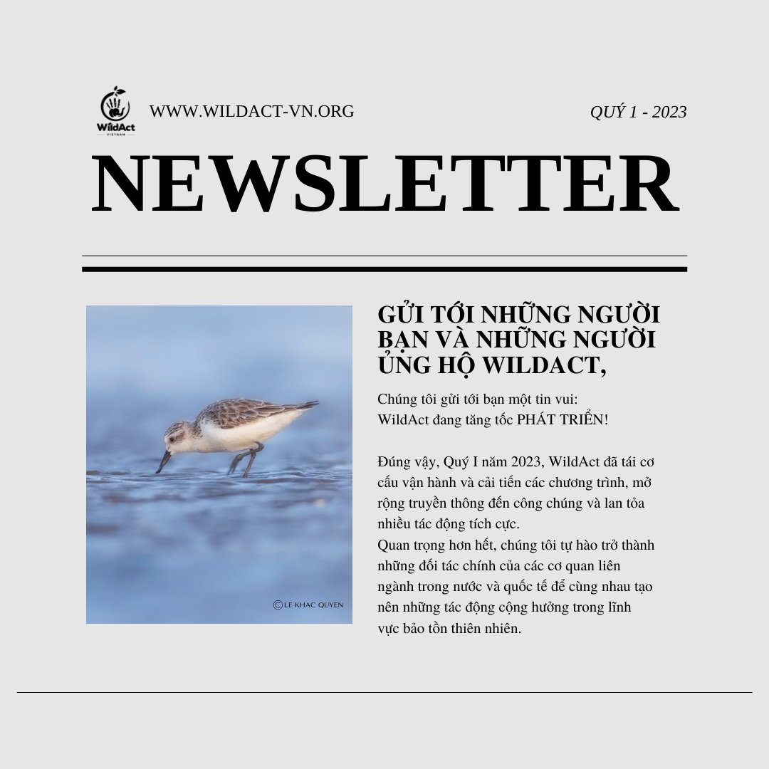 Read our Q1/2023 Newsletter: mailchi.mp/.../your-newsl…...
#WildAct #actforwildlife