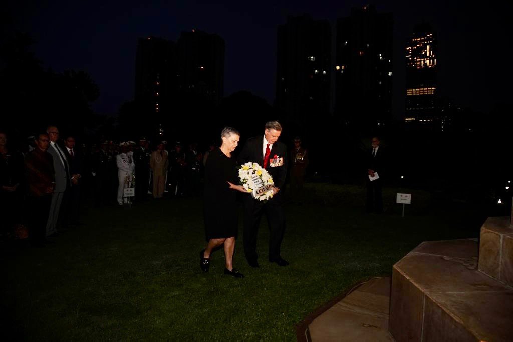DubesAustralia's tweet photo. This morning, I joined 🇳🇿 Ambassador Kevin Burnett in an #AnzacDay dawn service in Jakarta. 

Today, we remember &amp; honour all those in our armed forces who have served &amp; those who continue to serve. Their loyalty, selflessness &amp; courage will never be forgotten. #LestWeForget https://t.co/uEraiZeosI