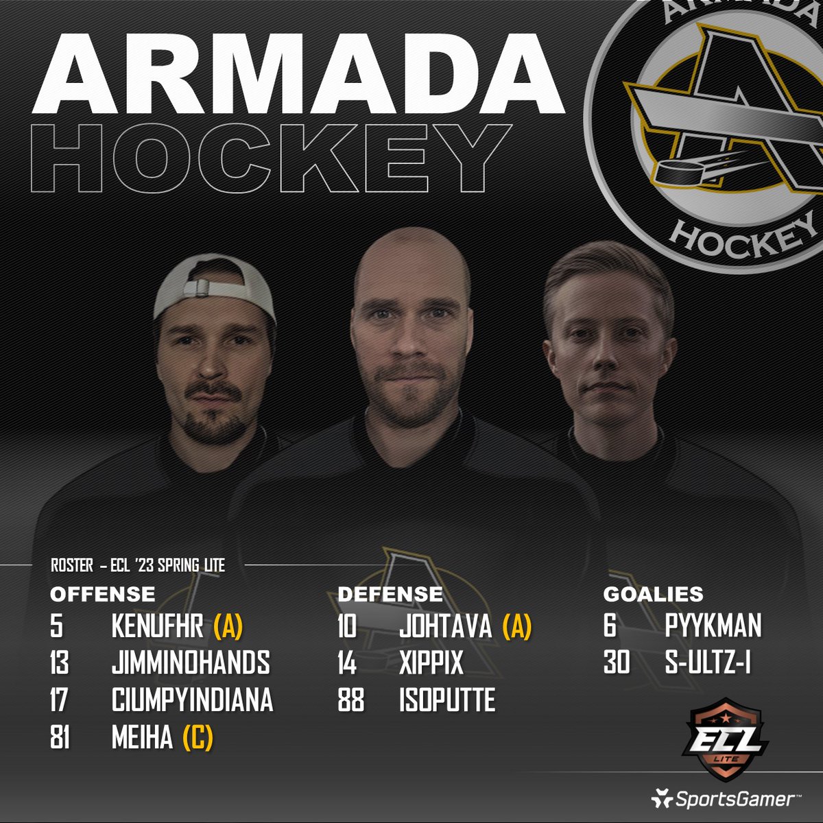 ECL '23 Spring season is starting today. We are playing in Lite Group 4. 

@SportsGamerGG #ECL23Spring #NHL23 #esports #eHockey #kouvolanlakritsi