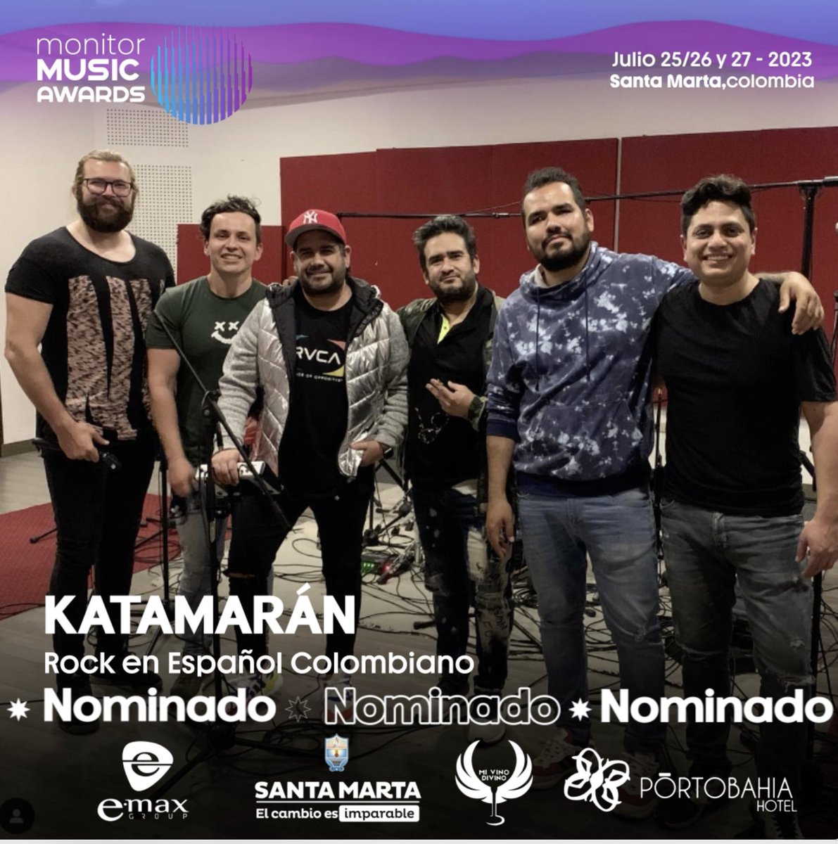 MonitorAwards's tweet photo. Presentamos a Nominado a Categoría Mejor Artista Rock en Español Colombiano:

@aterciopelados 
@ciailtda 
@Diamantelectric 
@KatamaranMusic 
@krakenTitanOfi 

Acompaña tu artista favorito desde 25 al 27 de Julio, en la lluvia de estrellas más esperada del años desde SantaMarta https://t.co/Y1y4F2d2ag