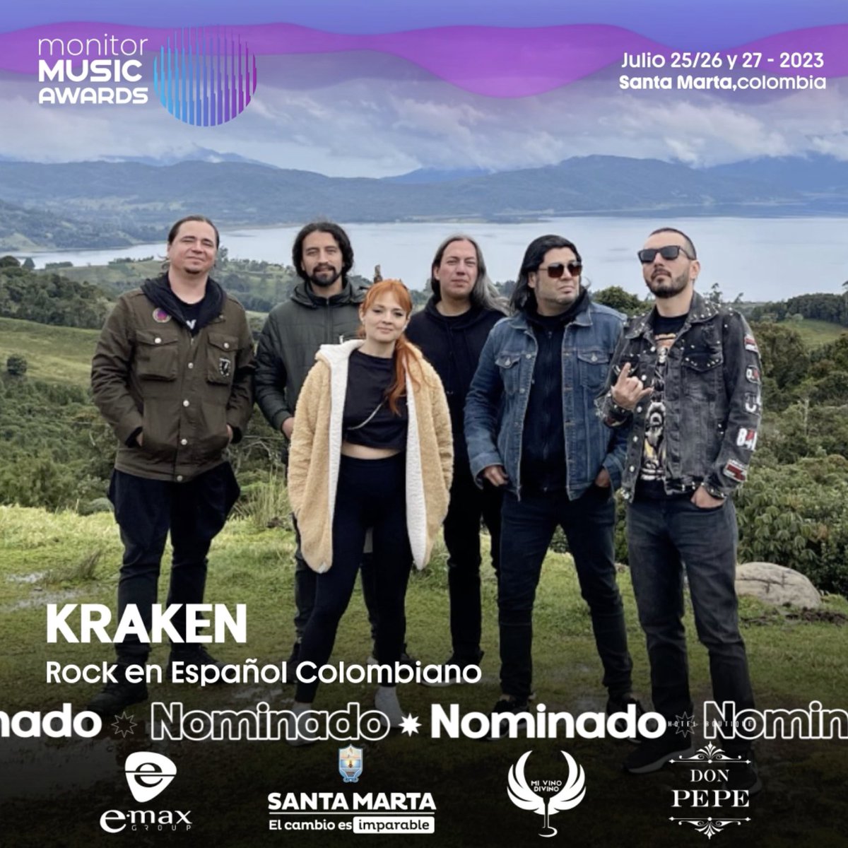 MonitorAwards's tweet photo. Presentamos a Nominado a Categoría Mejor Artista Rock en Español Colombiano:

@aterciopelados 
@ciailtda 
@Diamantelectric 
@KatamaranMusic 
@krakenTitanOfi 

Acompaña tu artista favorito desde 25 al 27 de Julio, en la lluvia de estrellas más esperada del años desde SantaMarta https://t.co/Y1y4F2d2ag