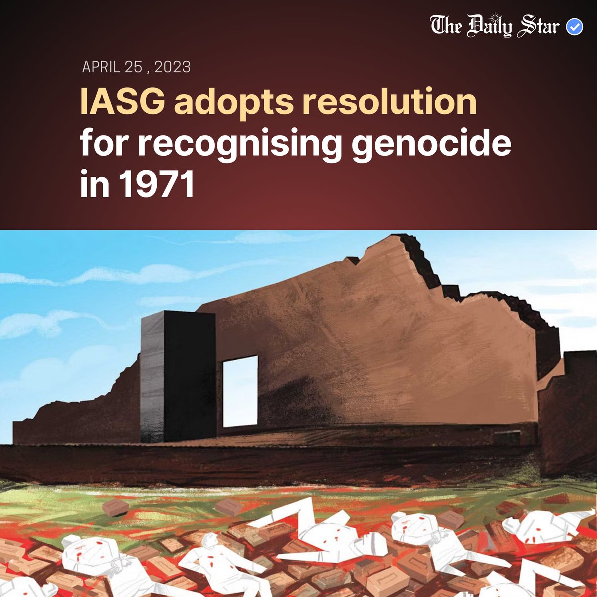 dailystarnews's tweet photo. Read here: https://t.co/V6Nohd7bHI
#IASG adopts #resolution for recognising #Genocide in 1971
#Bangladesh #liberationwar #recongnition #NewsUpdate https://t.co/xnK7QIZsea