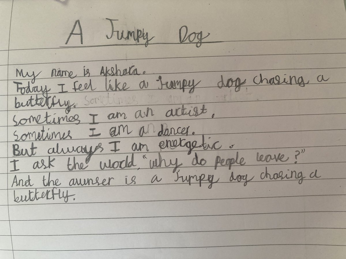 preethidb's tweet photo. @Joseph_Fasano_ I showed my 7 year old your poetry prompt and she immediately sat down to write it. Thank you! https://t.co/Q7yM0vrWqL