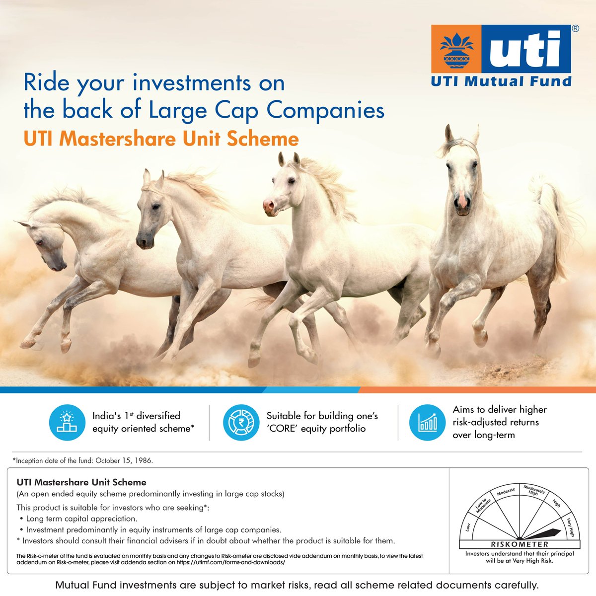 utimutualfund's tweet photo. Invest in a portfolio of large cap companies with India’s First Diversified Equity Oriented Fund, UTI Mastershare Unit Scheme & endeavour to accelerate your wealth creation journey.
Know More: https://t.co/jwXueC3yOP
#UTIMutualFund #UTIMastershareUnitScheme #Diversified #Equity https://t.co/U8fN3WlYM1