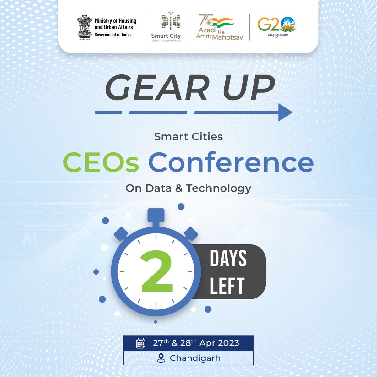 SmartCities_HUA's tweet image. The next Smart Cities #CEOsConference is going to be held in Chandigarh on 27th &amp;amp; 28th of April 2023. 
#SmartCityMission
