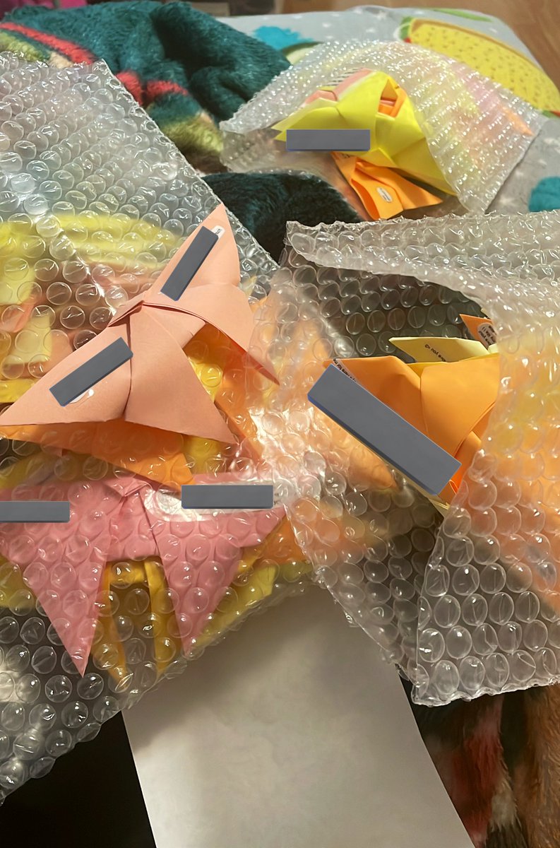 And yes, all 124 butterflies were all hand folded and organized by us (half and half) :3 My half will be shipped to Zero, which they have a nice pretty box with fairly lights inside to put all the butterflies in, to then be shipped to Jay 💛