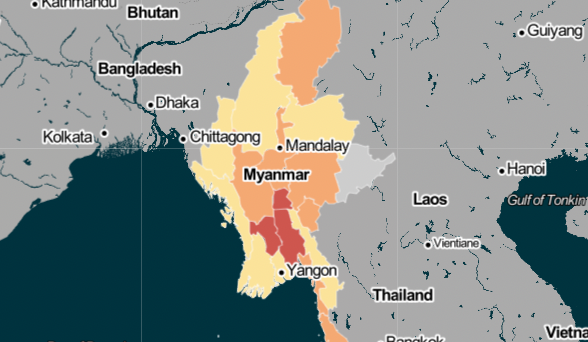 leighhmitchell's tweet photo. Interestingly - @ACLEDINFO's new Conflict Alert System (CAST) forecasts a +400% increase in conflict in and around #NayPyiTaw for May 2023 (relative to the 12-month average).

https://t.co/iK2Syv9JEB https://t.co/rCtOsJs6aC