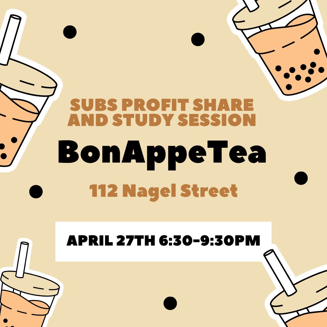 tamusubs's tweet photo. Howdy, make sure to come support SUBS at out first profit share this Thursday! Make sure to mention SUBS at check out!! https://t.co/3Ap2BMNDFj