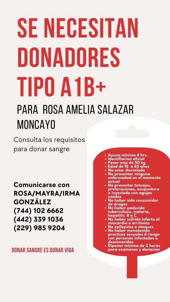 #Durango #ServicioSocial #DonadoresDeSangre #RT 
Es para la mamá de unas amigas 🙏🏼
<a href="/donaenvida/">Únete Dona en Vida</a> <a href="/donadoreslaguna/">Donadores Laguna AC</a> <a href="/DonadoresMX/">DonadoresMX</a> <a href="/Donadores/">Donadores de Sangre</a> <a href="/heber_noti121ed/">#GeneremosOpinionPublica.</a> <a href="/ZujeyLuna10/">Zujey Luna</a> <a href="/richardibarral/">Richard Ibarra</a> <a href="/heber_GH/">Heber</a> <a href="/dionelsena/">Dionel Sena</a> <a href="/jperezarellano/">Jorge A. Pérez Arellano Romero</a> <a href="/Vargasquinones/">Miguel Angel Vargas Quiñones</a> @luizork <a href="/SoyRafaCarbajal/">Rafa Carbajal</a>