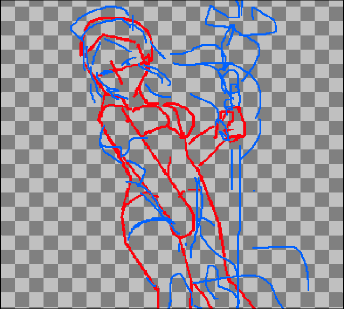 1時間を目安に作業した場合少しは早くなったかも
最低限のラフではあるけども 