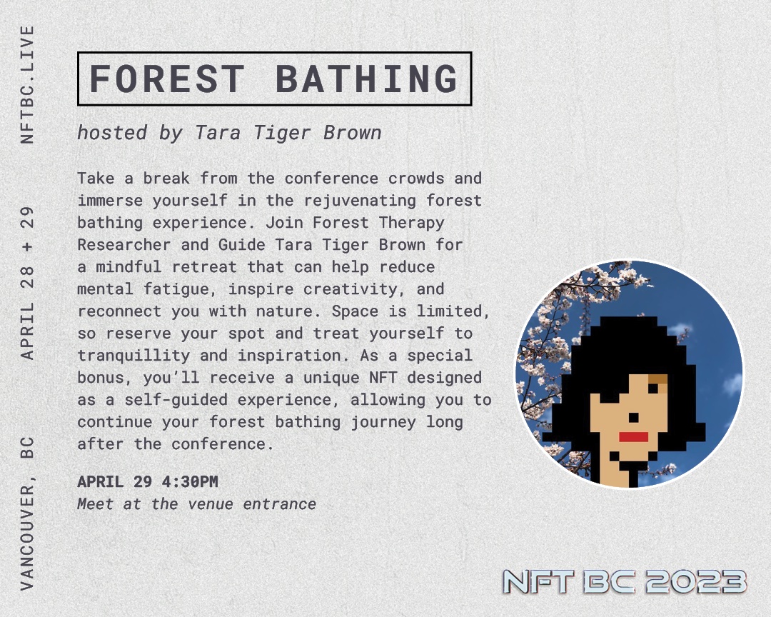 The world needs more art, but spending a lot of time in front of screens can tax the mind and body, so I'm excited to take @NFT__BC digital creators on a guided nature immersion experience where we can recharge, find inspiration, and restore balance. 🌲🫶 https://t.co/lvnv3R24rN