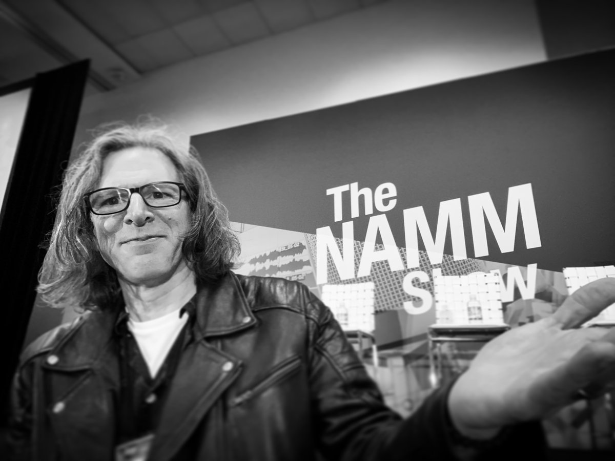 davedelbridge's tweet photo. Counting down to the Immersive Audio Technology keynote at the #nammshow, and channeling Joey Ramone.  #musicproducer #musicproduction #surroundsound #immersiveaudio #dolbyatmos https://t.co/9oMrCFAm4H