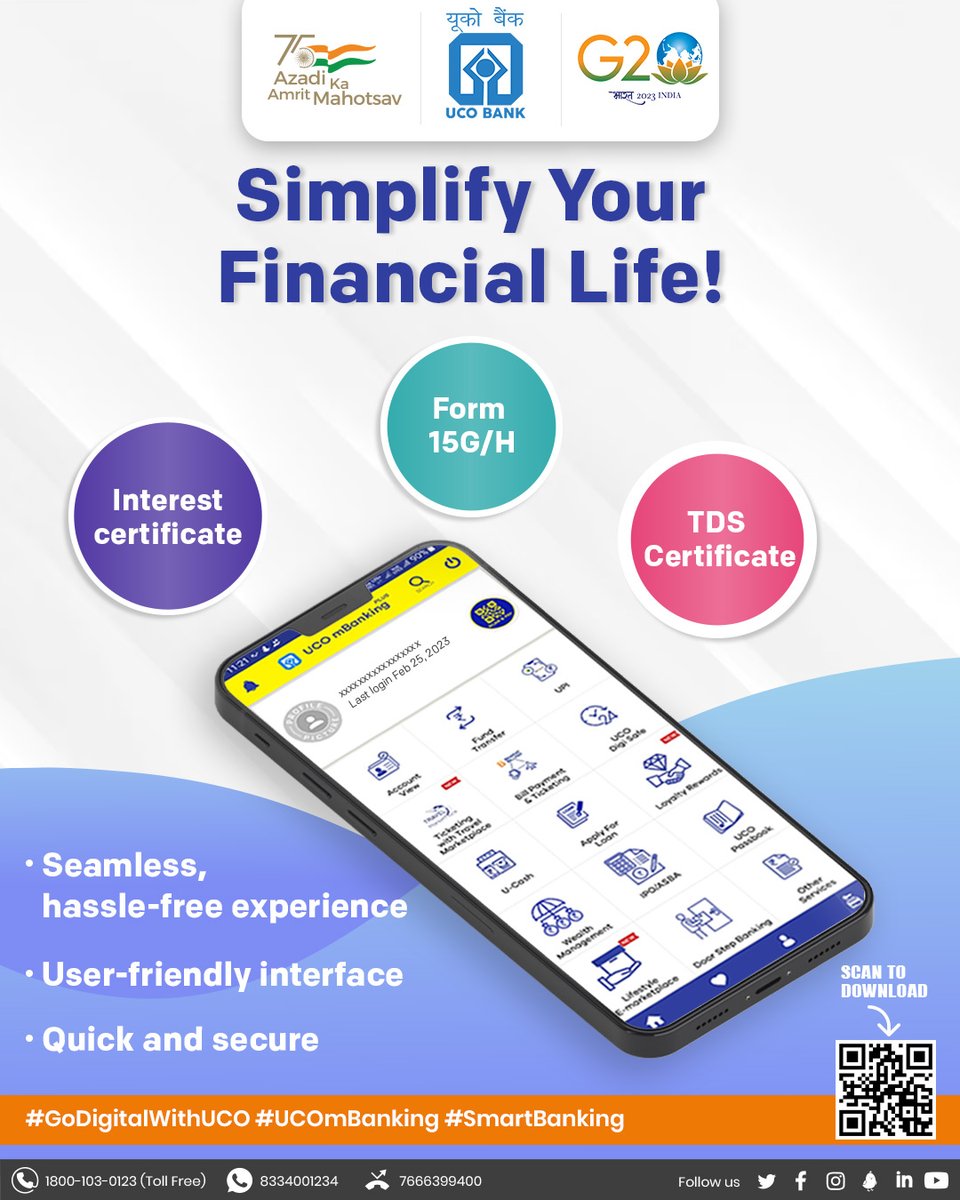 UCOBankOfficial's tweet photo. Enjoy the ultimate convenience of #SmartBanking with UCO mBanking Plus App. T&C Apply. #GoDigitalWithUCO #UCOmBanking #SmartBanking #UCOTURNS80 https://t.co/ZVBfj5udUo