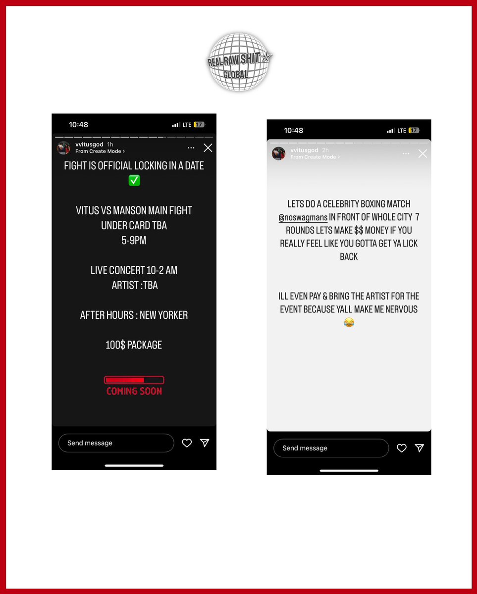 rrsglobal_'s tweet photo. Vitusgod makes fun of Manson at Sundays night event for getting kicked out of the club because “He couldn’t afford admissions” One thing leads to another and now we have a boxing match coming🫢 What do y’all think about this? 
#utahnews #utahparties #boxing https://t.co/DMR9rxooOn