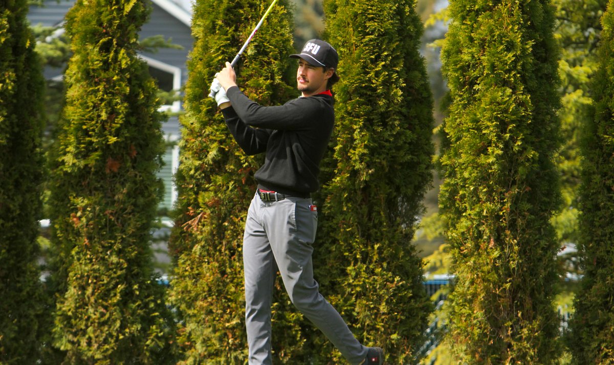 #GNACGOLF|  Ryan Hodgins of <a href="/sfu_athletics/">SFU Athletics</a> played himself into contention for individual honors today with the first albatross in GNAC Championships history! 
Read More: bit.ly/3Atw6vU