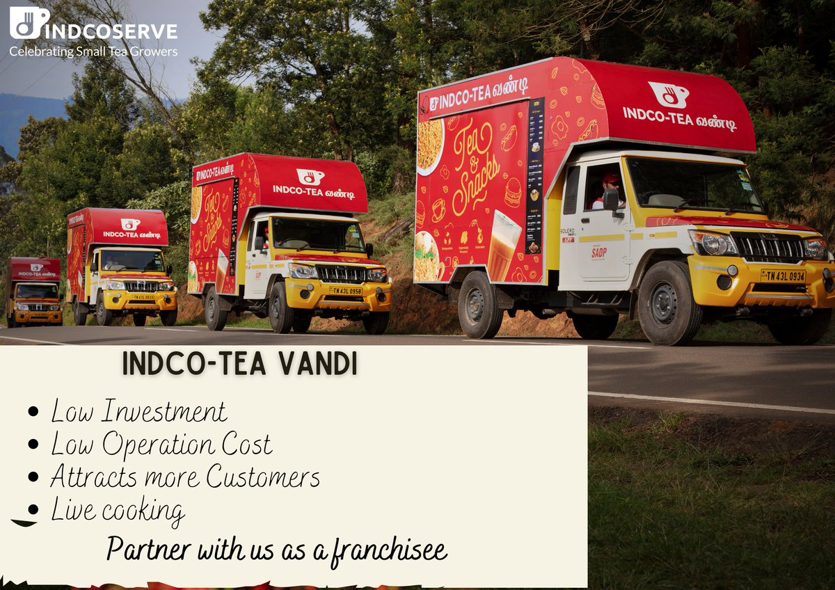 To partner with us as a franchisee write to info@indcoserve.com

#foodtruck #indcoserve #indcoteavandi #truck #indcoteas #nilgiris