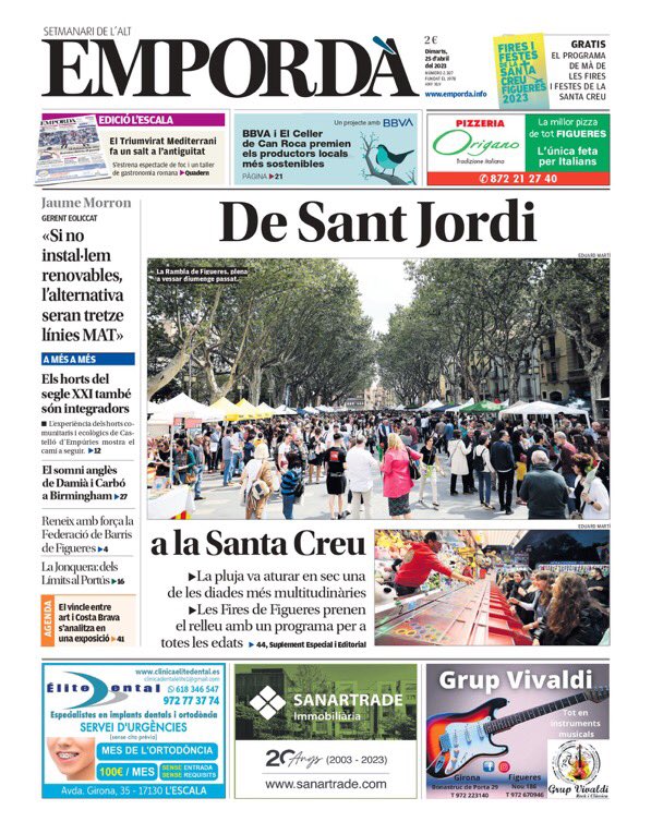 tramuntana_tv's tweet photo. Portades d’avui dimarts de la premsa comarcal #AltEmpordà #setmanaris https://t.co/8dQDmGPcok