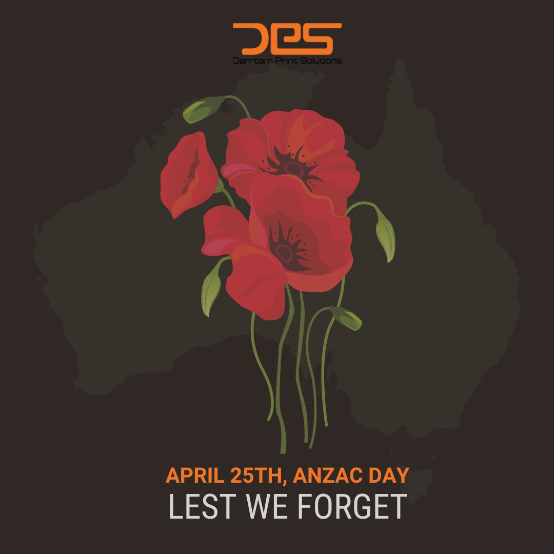 DarrtamS's tweet image. We should strive to be as courageous, strong, and patriotic as those brave heroes who gave their everything to secure our independence.

#AnzacDay #AnzacDay2023 #DarrtamPrintSolutions