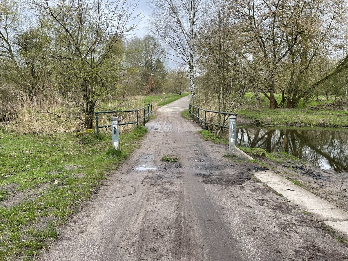 BikerPankow's tweet image. Jemand hat einen Poller auf dem #Mauerweg am #TegelerFließ entfernt. Sieht harmlos aus, ist aber saugefährlich. #FahrradAlltag