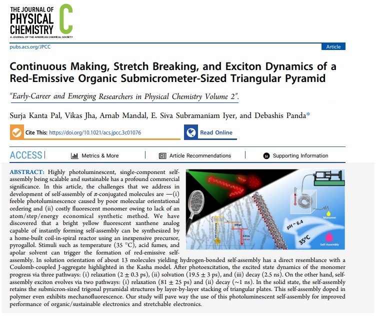 Debs_Chem's tweet photo. May find it interesting to read our work on – “Photoluminescent Single-Component Self-Assembly”. #Scalability #Sustainability.  Early-Career and Emerging Researchers in Physical Chemistry Volume 2, @JPhysChem 
https://t.co/6KkAbm0NZe
Grateful to @serbonline @CSIR_IND @TheRGIPT https://t.co/AysI7lSMgw