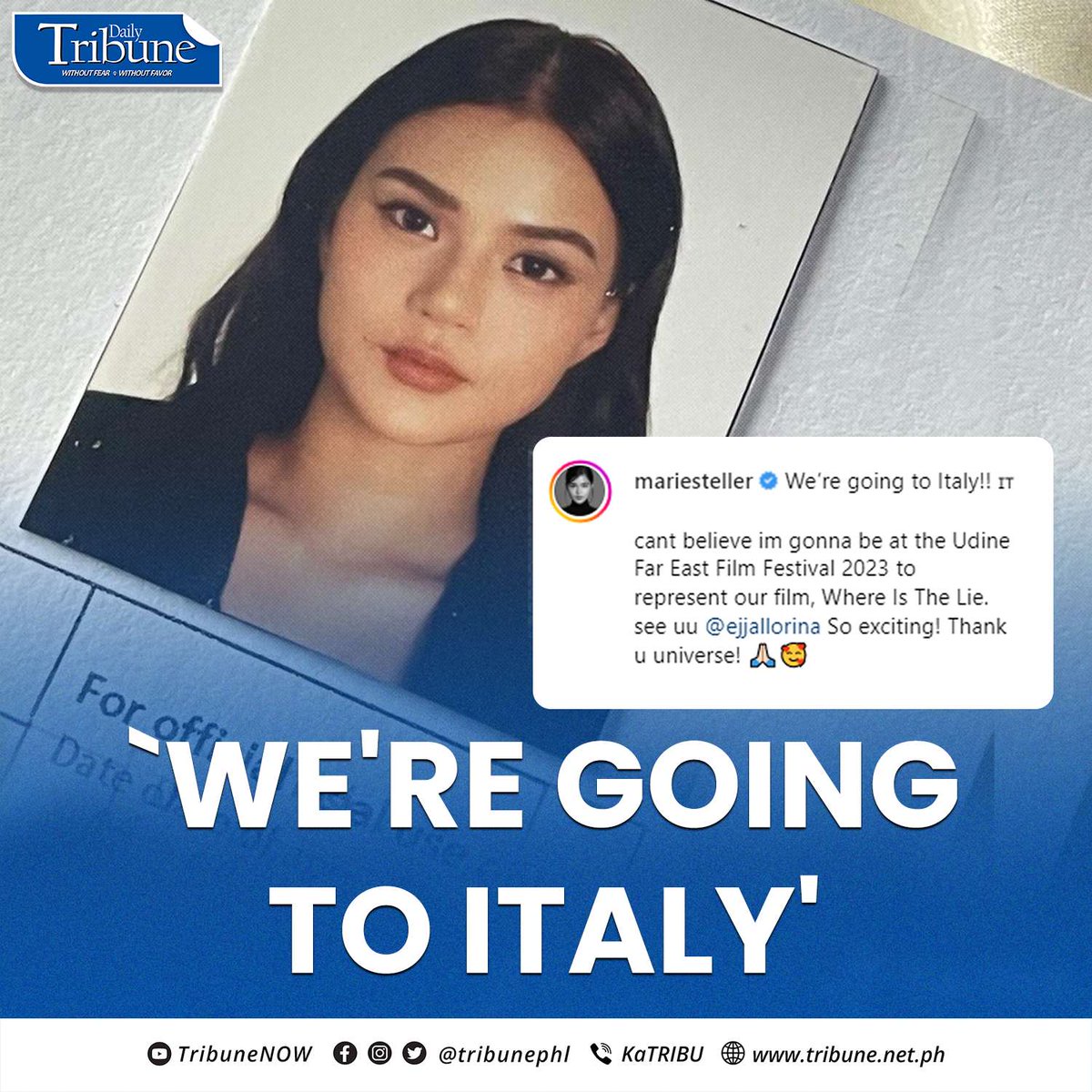 Singer and actress Maris Racal will represent the film “Marupok AF (Where Is The Lie)” at the Udine Far East Film Festival in Italy.

Full story: tribune.net.ph/2023/04/25/mar…

#MarisRacal
#DailyTribune