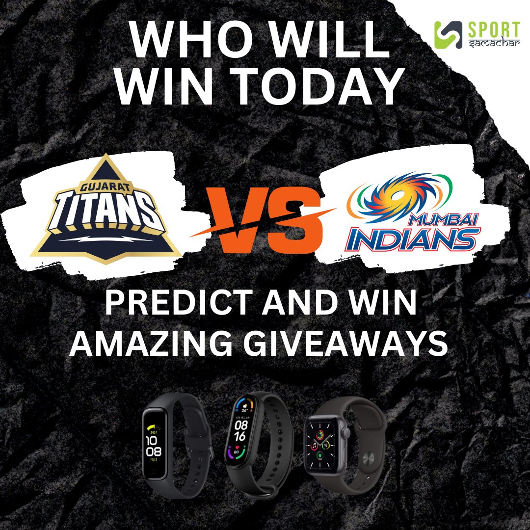 >>sportsamachar IPL Cricket Contest 35

>>Predict Today's Match Winner and win exciting prizes.

#GTvsMI #MIvsGT #GujaratTitans #HardikPandya #shubhmangill #rashidkhan #ipl #ipl2023 #Rohitsharma #giveaways #freegiveaways #contests #contestalert #freebies #giveawayalert #PLcontest