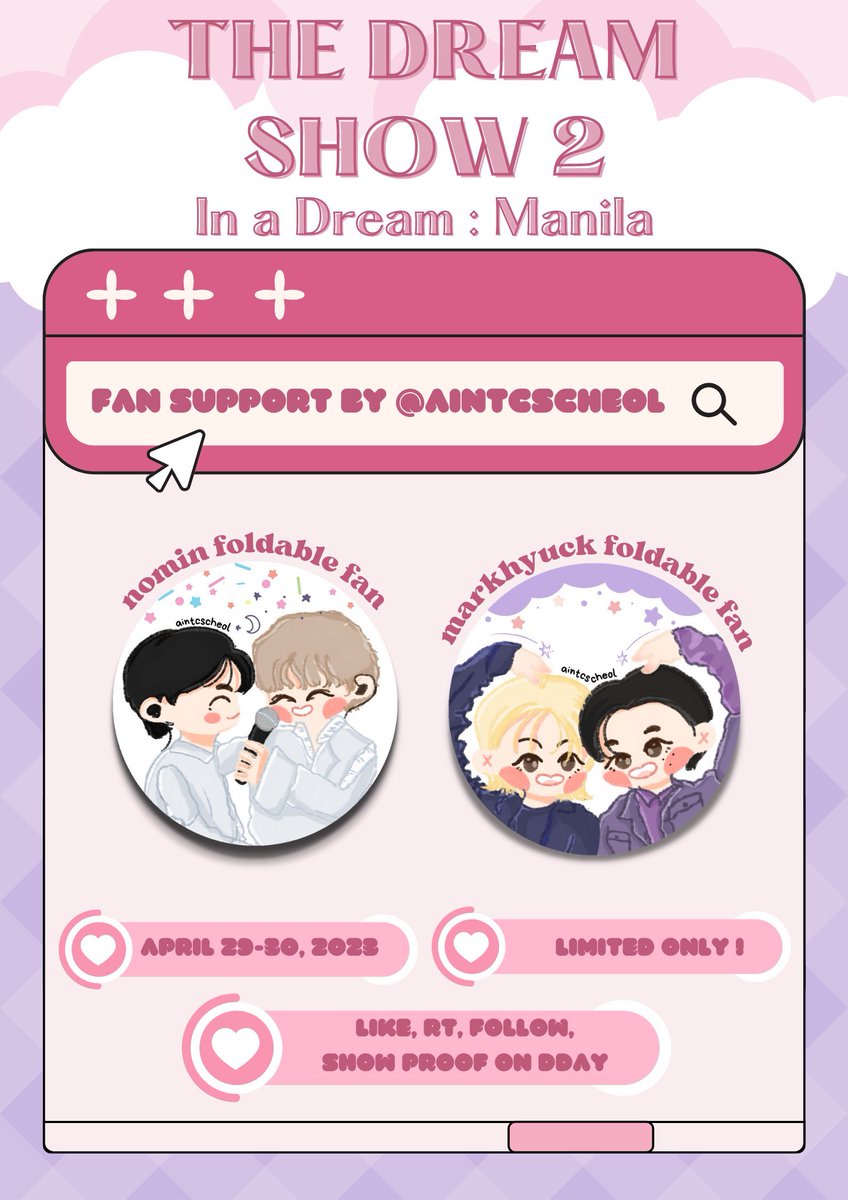 #THEDREAMSHOW2_In_A_DREAM #TDS2inMNL
     ꔛ markhyuck &amp; nomin fan support

kyuuu~ ! the kiddos are here ≧﹏≦
 
🫧 — rt, like, and follow <a href="/aintcscheol/">ً ali | slow replies</a>, show proofs on dday !
🫧 — art by @014H4N

fanzone schedule
🫧 — d1, table #5 12pm
🫧 — d2, table #5 9am