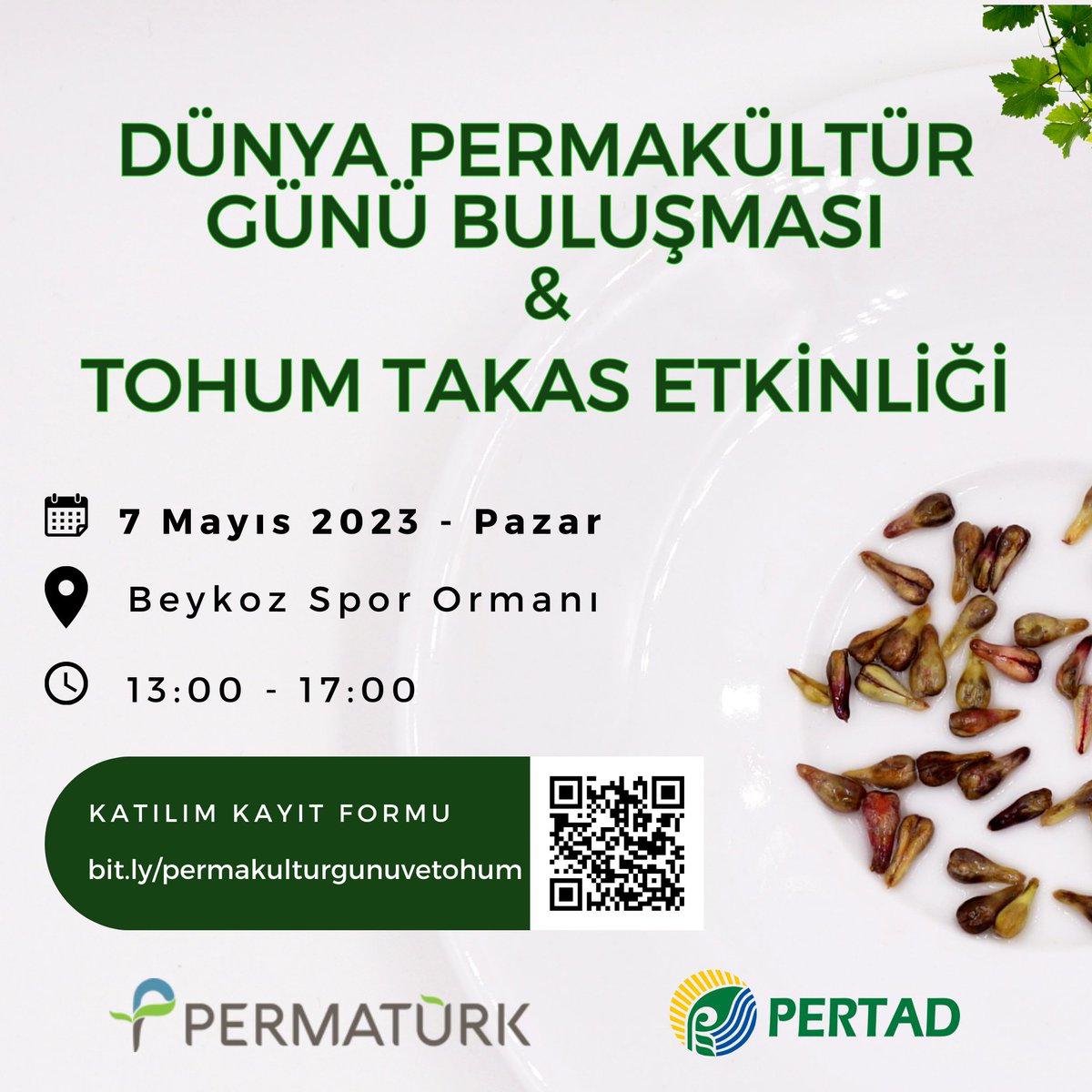 📢 📅 Merhaba sevgili doğa dostları! İçinden geçtiğimiz bu zor dönemde tohumun bize verdiği şifa ve ümitle ayağa kalkmaya niyetliyiz. 

7 Mayıs Dünya #Permakültür Gününde bir araya geliyoruz!

Kayıt ve detaylar için:
pertad.org/2023/04/24/dun…

#Tohum #Yaşam #Etkinlik