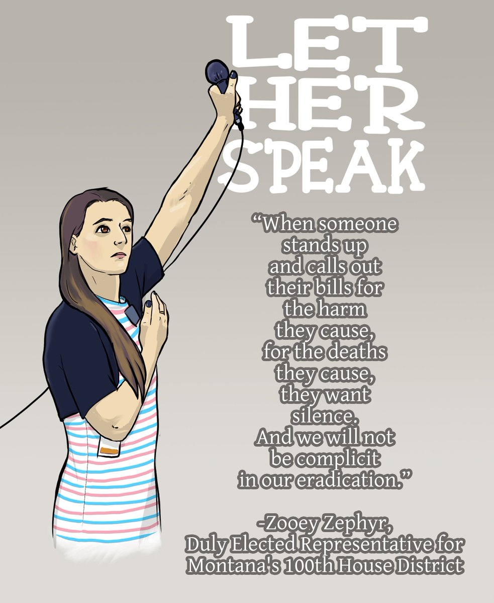 Samwitch11's tweet image. I didn't have much time to work on this, and I won't have much time at my computer for a while, so this is rather slap-dash in its presentation, but it is heartfelt. My love and admiration to Rep. Zephyr, and all the support I can muster.

I stand with @ZoAndBehold.

#LetHerSpeak