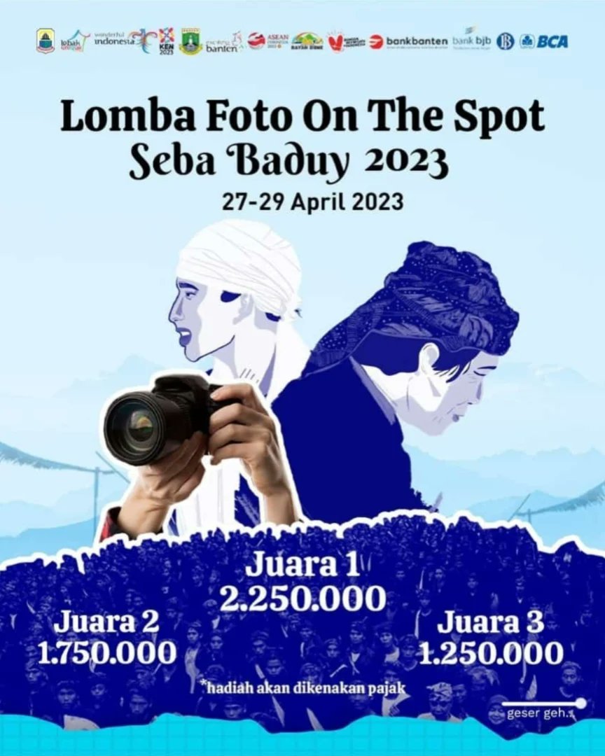 mamettlc's tweet photo. man-teman, ayo datang dan ramaikan acara SEBA BADUY tahun ini, pastinya diselenggarakan pada tanggal 27 - 30 April 2023 di Pendopo Kabupaten Lebak dan Alun-alun Rangkasbitung.

acara ini cuma setahun sekali loh... https://t.co/ASnv54Zk8b