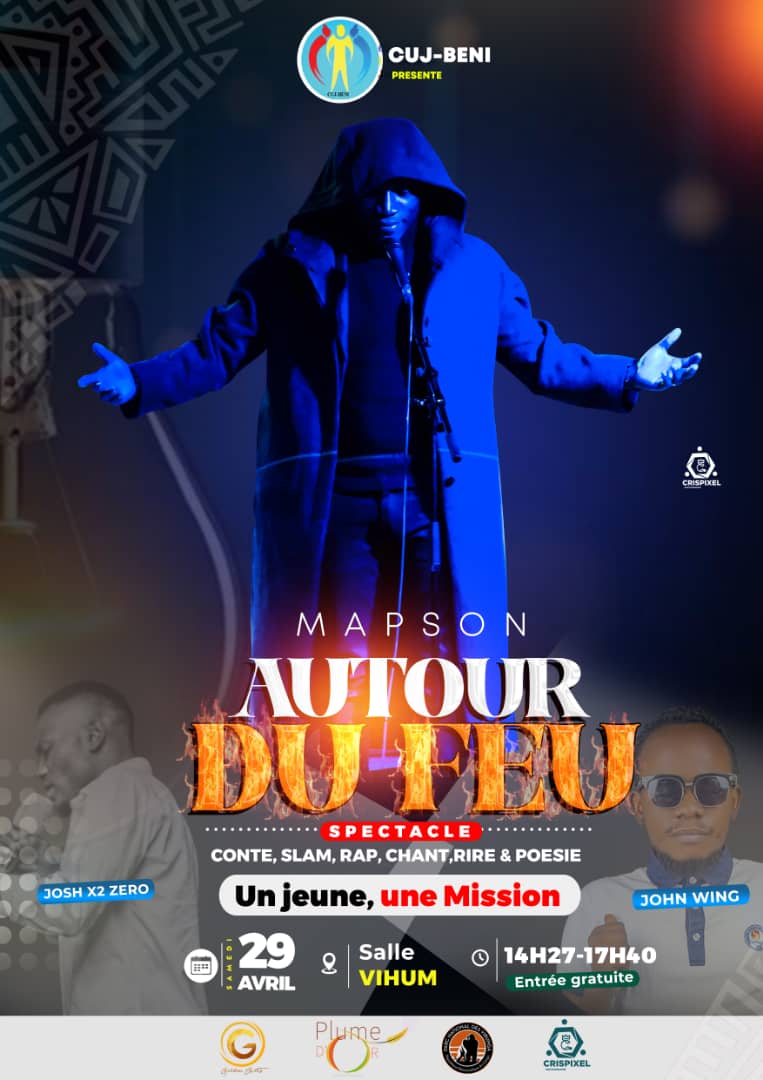 Greatdreamdrc's tweet photo. #MAPSON à la Conquête des villes de la RDC !
Après 2 concerts #slam à Goma et à Bukavu,
#BENI sa nouvelle cible pour clôturer Avril, le mois de sa naissance.
DE LA TOURNÉE DES SALLES, À LA TOURNÉE DES VILLES, LE POÈTE MAPSON PLACE LA BARRE TRÈS HAUT !
https://t.co/rMm6MABHpn
#CUJ https://t.co/kJVmSn5ta3