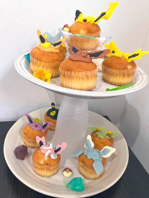 可愛いの極み作っちゃったブイズのカップケーキタワー 
