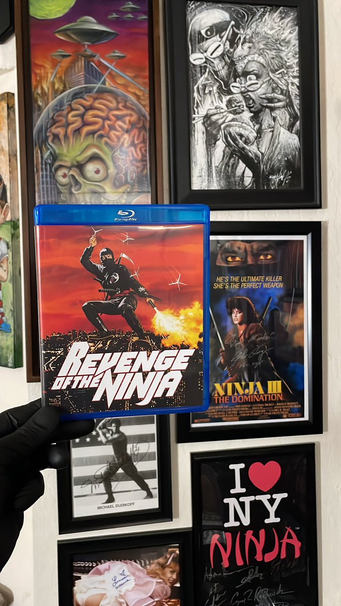 Jay222toy's tweet photo. One of my favorite films, first movie up while I paint tonight, “Revenge of the Ninja” #NowWatching #physicalmedia #ninja #ninjasrule https://t.co/K9k0GJQKaj
