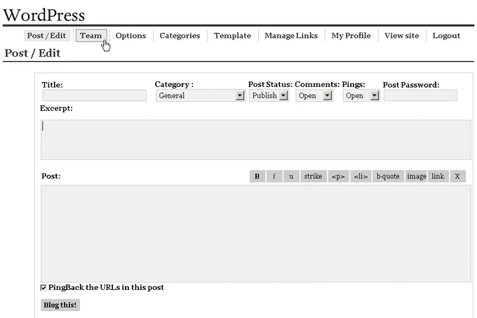 WordPress 0.7