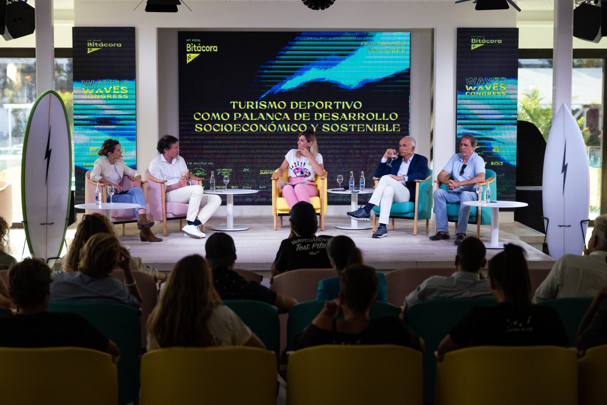 SPELTurismoLZT's tweet photo. De la mano de nuestro producto @LanzaroteESD asistimos al #WAVECONGRESS2023 donde presentamos el caso de éxito que representa en #Lanzarote el turismo deportivo como palanca para un desarrollo socioeconómico y sostenible. 

¡Muchas gracias por contar con nosotros @lasamericasurf! https://t.co/n8zqogF5nb