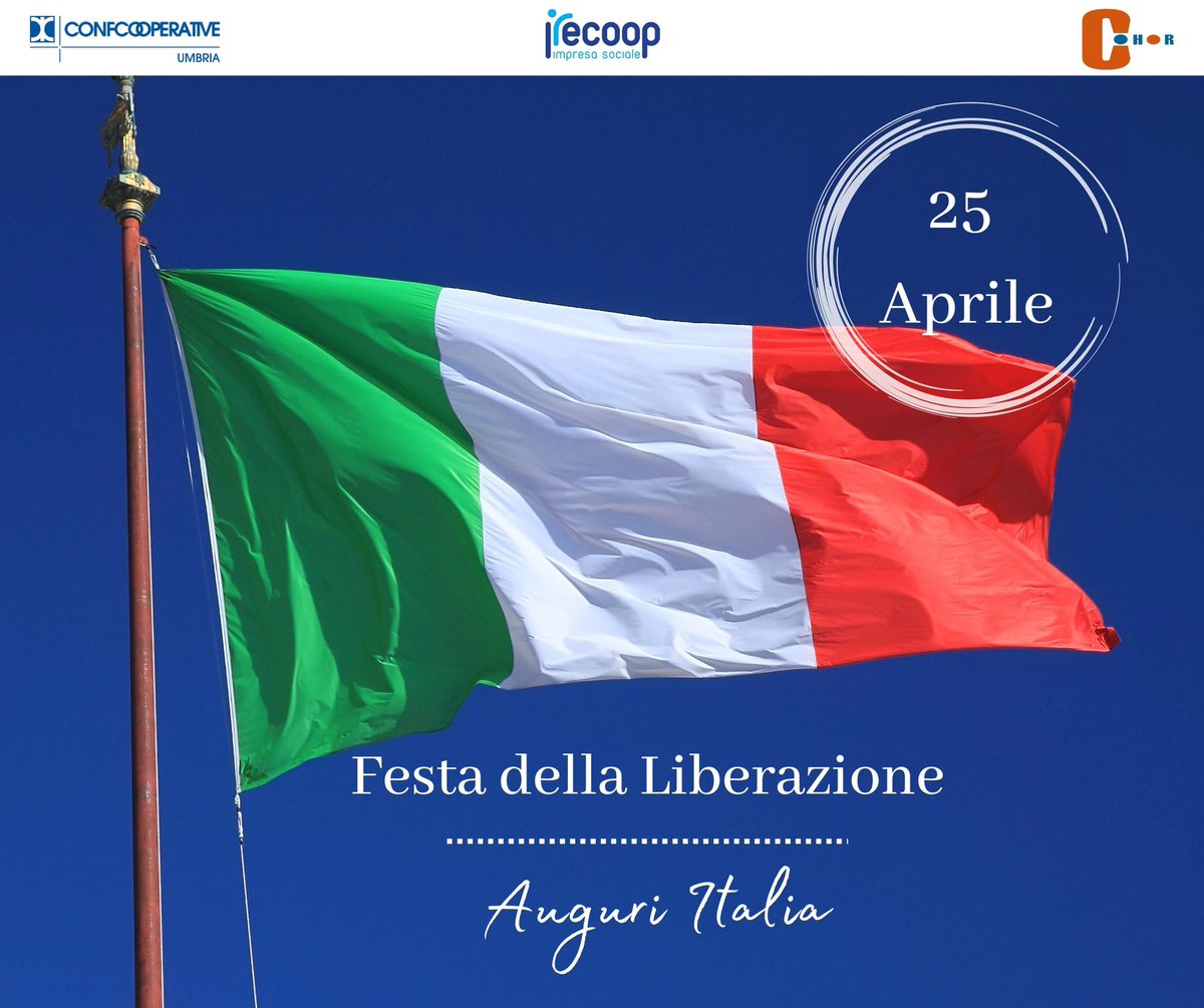 “Oggi, 25 aprile, ricorre il 78° Anniversario della Liberazione. Un giorno da celebrare come Festa di tutti gli italiani, di tutti noi. Il 25 aprile 1945 rappresenta una data fondamentale nella storia della nostra Repubblica.”

#25aprile 
#umbria 
#confcooperativeumbria