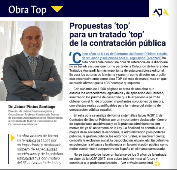 pintos_jaime's tweet photo. El libro "5 años de la #LCSP" ha sido elegido por @aranzadi_esp OBRA TOP 🔝 de la editorial el mes de marzo, coincidiendo con 5º aniversario 🎂de la #LCSP

Es francamente un orgullo y una satisfacción que dedico a todos los autores y lectores de la obra. 🎉🍾

Muchas gracias❣️ https://t.co/PgusTXSv0E