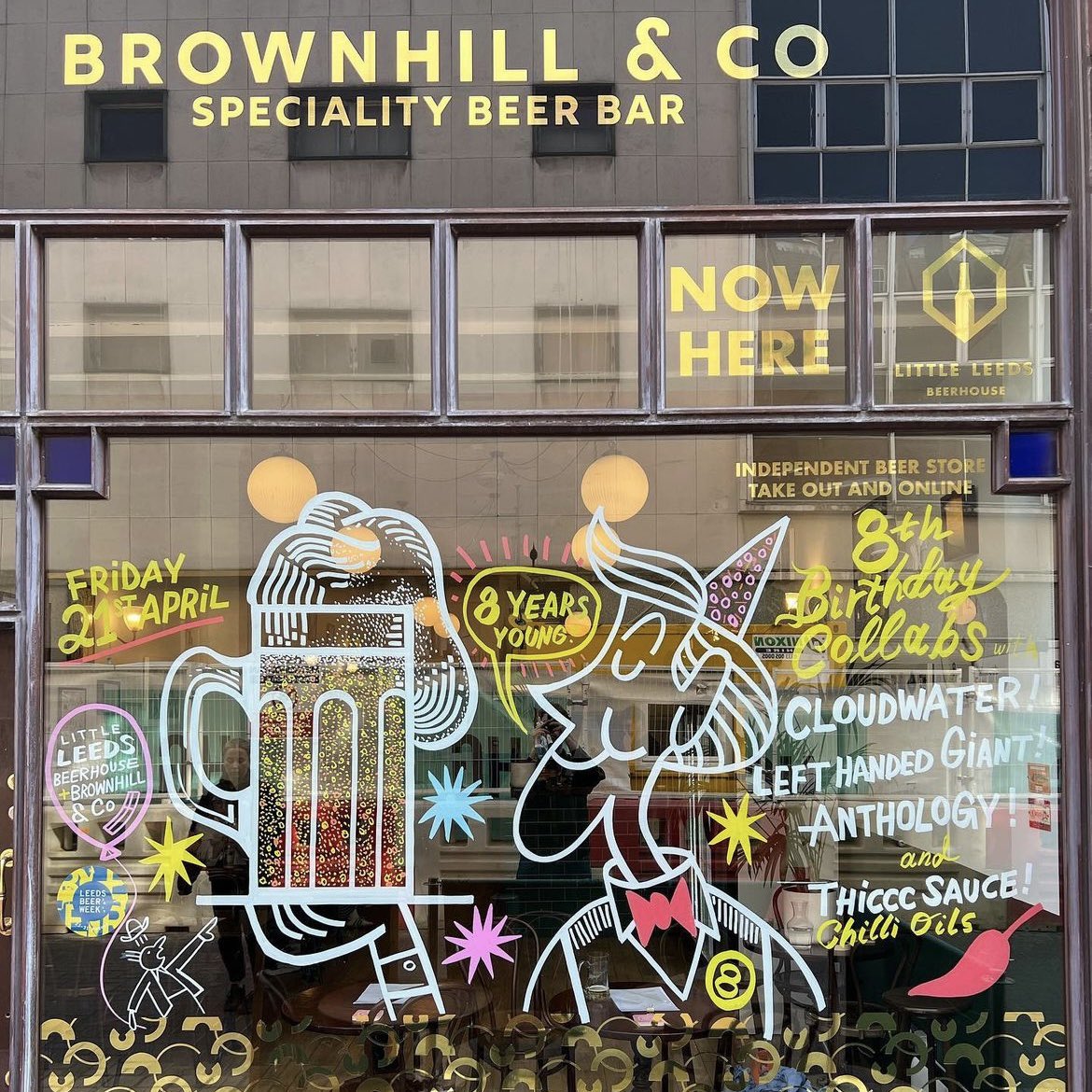LONDON: Who wants their windows doing? I’m in our nation’s capital Weds 10th May with pens. Drop me a message if you’re a bar, shop, other window-based establishment that wants a brand spangly frontage.